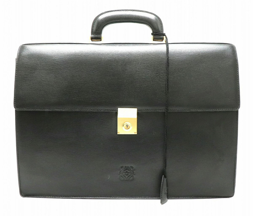 Loewe Anagram Bag Briefcase Business Case Leather Black